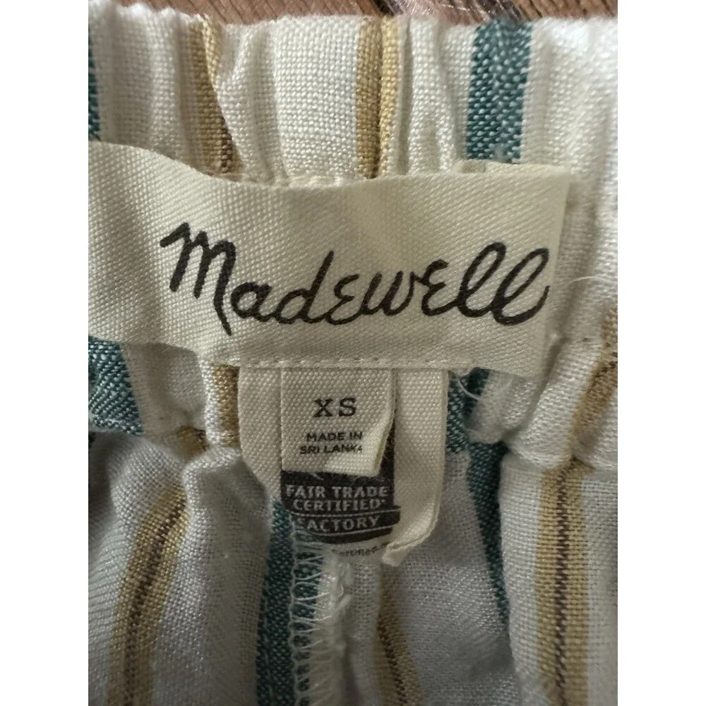 Madewell Stripe‎ Linen Blend mini Shorts Women's XS (Inseam4) Off OLDSTOCK